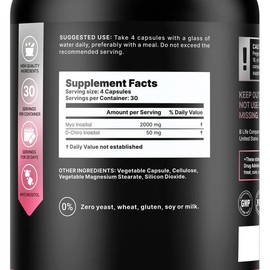 Premium Inositol Supplement for Women – Myo-Inositol & D-Chiro Inositol – PCOS Supplements for Ovarian Support – Myo Inositol Supplement – Myoinositol and D Chiro Inositol – 120 Capsules