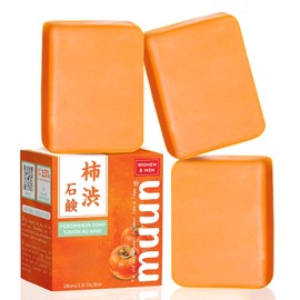 Muun Jabón De Caqui, Paquete De 3 Unidades Para Personas Mayores, Controla El Mal Olor - Jabón Desodorante Japonés, Gel De Ducha Desodorizante, Limpieza Profunda Y Suave - Elimina El Mal Olor Corporal