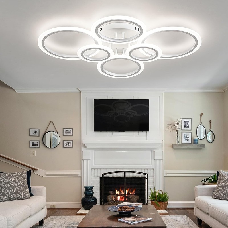 Shine LUEST 60W Modern LED Ceiling Light Fixture, Dimmable LED