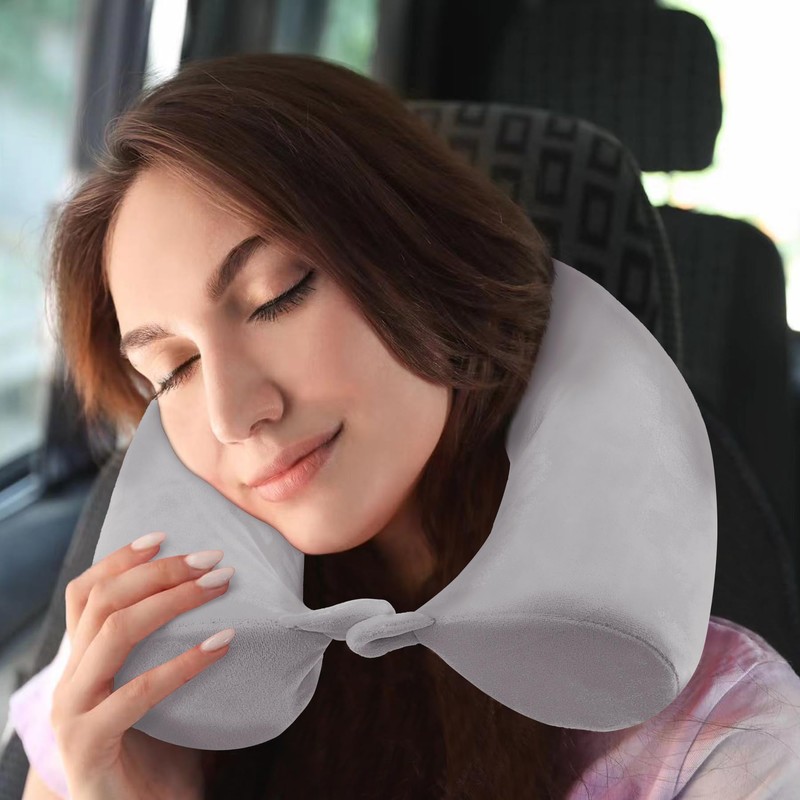 PG6 Twist Memory Foam Travel Pillow for Neck, Chin, Lumbar