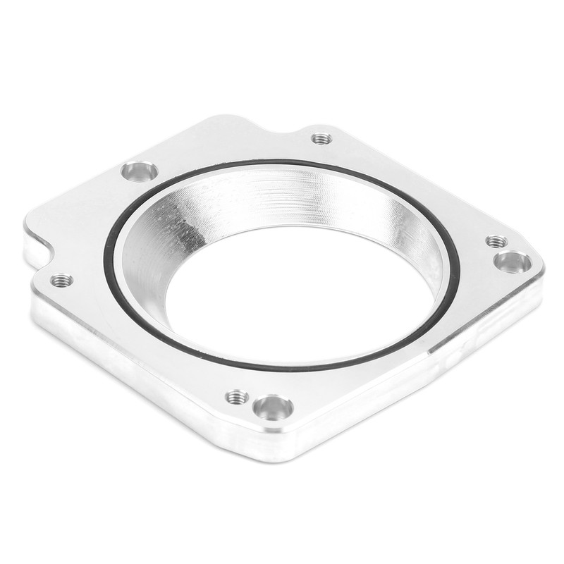 Throttle Body Adapter Plate Natural Finish Aluminum with Mounting Bolts