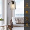 Industrial Black Floor Lamp with Glass ShadeColor: as show Color