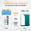 BOANV 6PCS 1300mAh 9V Rechargeable Batteries, 9V Rechargeable USB Lithium