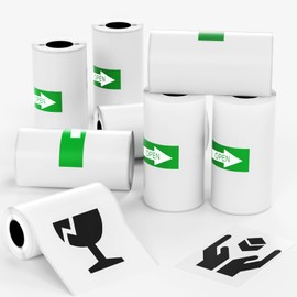 lopevi Label Printing Paper - 8 Rolls of Label Continuous Printing Paper, Thermal Printing Labels - Multi-Purpose Square Self-Adhesive Labels, White Background with Black Text