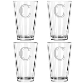 alankathy mug Beer Glass Monogram Set of 4 (C)