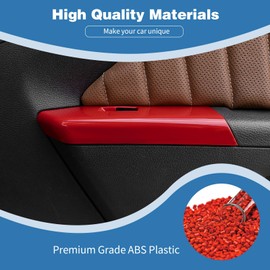 PDKLIN for Mustang Power Window Switch Panel Cover Trim Red for Ford Mustang 2010 2011 2012 2013 2014 Red Interior Accessories