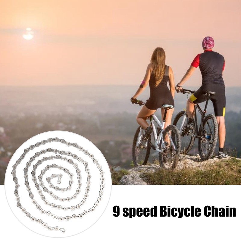 WAKE Bicycle 9 Speed Electroplated Silver Chain Mountain Road Bike