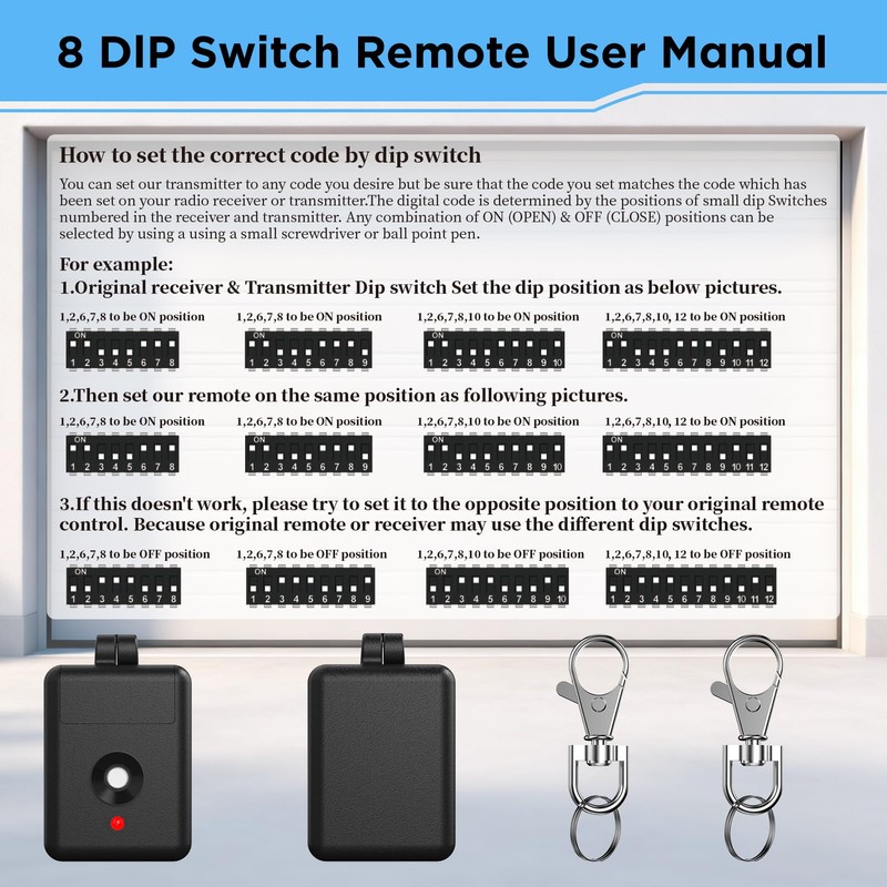 Linear DNT00026 Delta-3 310MHZ Garage Door Remote, 1-Channel Keychain Transmitter