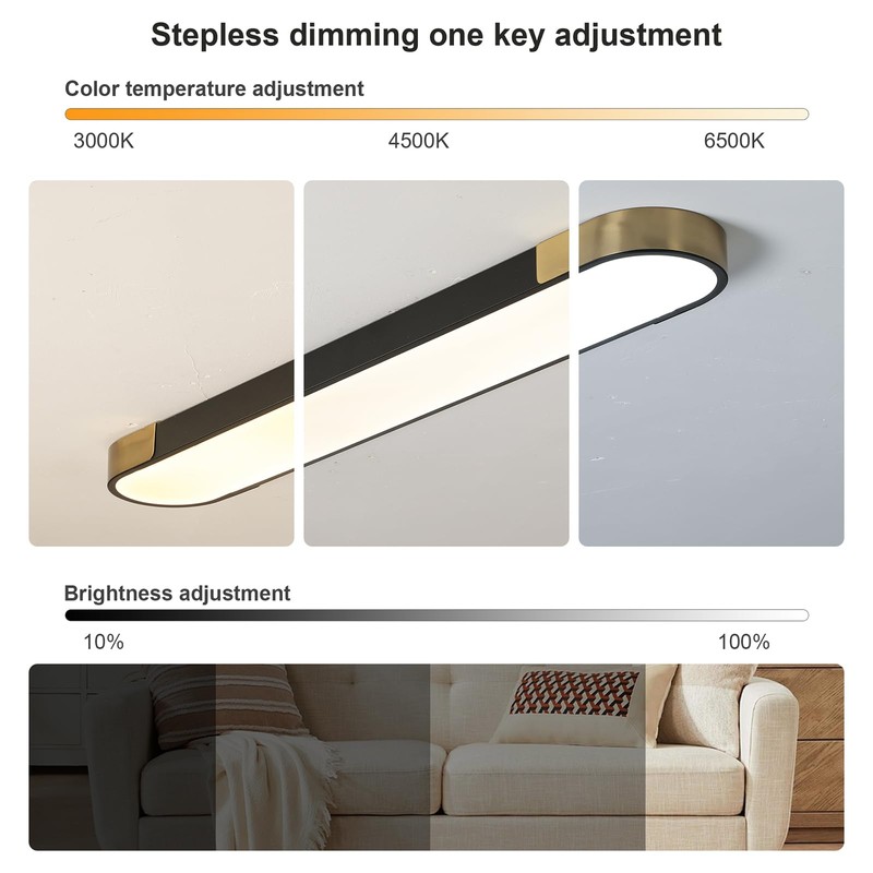 Qcyuui 4FT LED Light Fixture 60W Dimmable Led Ceiling Light