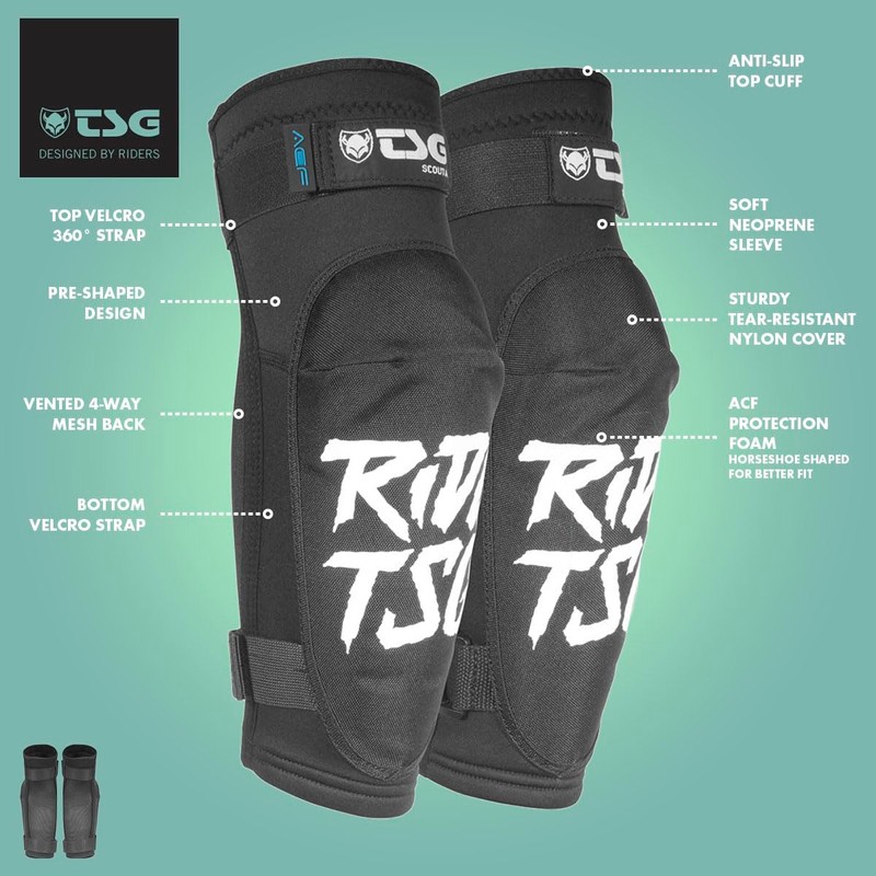 TSG Scout A Elbowguard, Ripped Black, S