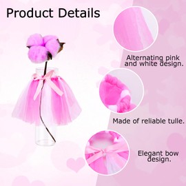 Ledander 12 Pcs Mini Tutu Skirt Wine Bottle Cover Party Decorations, Cute Pink Tulle Tutu Table Skirt Decoration Table Centerpieces for Valentine's Day Wedding Baby Shower Birthday Party