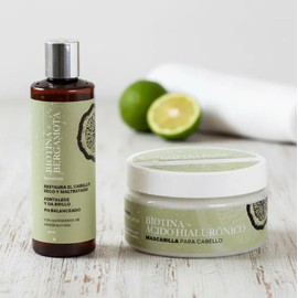 Shampoo Biotina  Bergamota y Mascarilla Biotina  cido Hialurnico, Set de Cuidado Capilar, Aromaterapia, Restaura Cabello Seco y Maltratado            