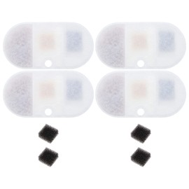 eMagTech 4Pcs Cat Water Fountain Filters Replacement with Sponge Compatible with PETLIBRO BPA-Free Capsule Pet Water Fountain 71oz/2.1L PLWF002