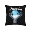 Funny - Peek-a-boo - Whale Throw Pillow