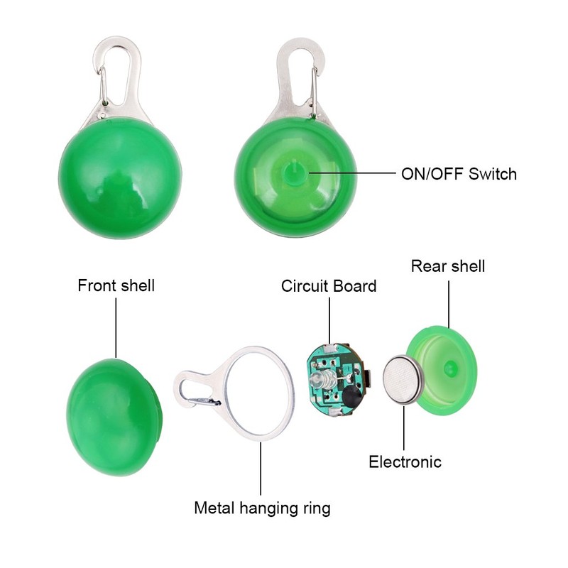 [OWUDE] 犬ライト ペット首輪ライト 8個クリップの魅力なライト、ペット防水安全夜中に歩いてLEDライト バッテリーを含む（青+オレンジ+ピンク+黄+赤+緑+白+カラー）