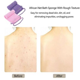 2 Pcs African Exfoliating Net with Hand Rope, African Net Sponge Exfoliating Back Scrubber for Shower African Long Net Shower Sponges Exfoliating Loofahs for Women Men Body Washing Accessories.