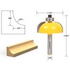 YONICO Router Bits Edge Forming Cove 1/2-Inch Radius 1/4-Inch Shank