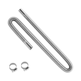 47.2 Inch Stainless Steel Diesel Heater Flexible Exhaust Hose with 2 Hose Clamps Exhaust Pipes KDefault: Default