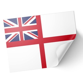 20 X Royal Navy White Ensign Military National Flag Stickers - Rectangle Event Laptop Travel Party 8.5xm x 5.5cm