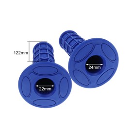 FLYPIG Universal Motorcycle Handlebar Grips 7/8" Rubber Hand Grips 22mm Blue Non Slip Grip Bar End for Yamaha Honda Kawasaki Suzuki Dirt Pit Bike Off Road Bike ATV Bicycle