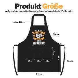 Zidoley Grillschürze - Lustig Renteneintritt Geschenk Männer, Coole Rentner Geschenk Mann, Kochschürze Ruhestand Geschenk für Männer, Rente von Vatertag Geburtstag Grillparty Weihnachten