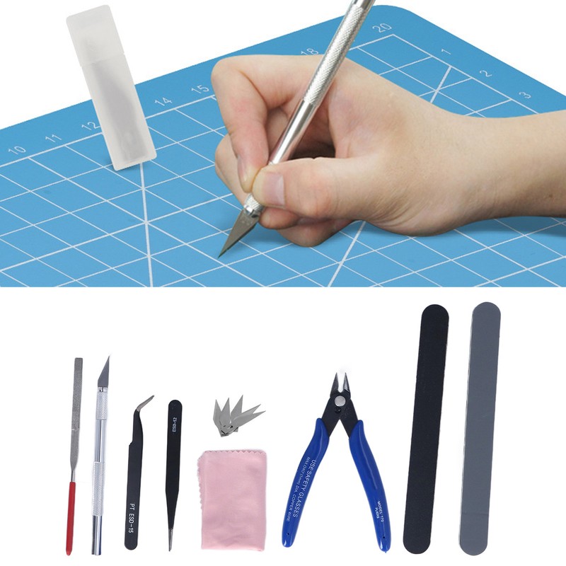 Model Tool Kit Pliers Tweezers File Carving Knife Craft Tools