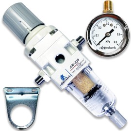 Airbrush Works AW-020 Air Regulator for Airbrushes, Filter Regulator, Water Separator, Compressor Pressure Adjustment, Water Countermeasure