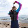 Women's Epic 3/2mm Back Zip Full Wetsuit, Black/Trade Wind/Tea Rose,