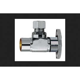 Keeney 2780PCLF 1/2-Inch Copper Sweat by 3/8-Inch O.D. Quarter Turn Angle Valve, Chrome