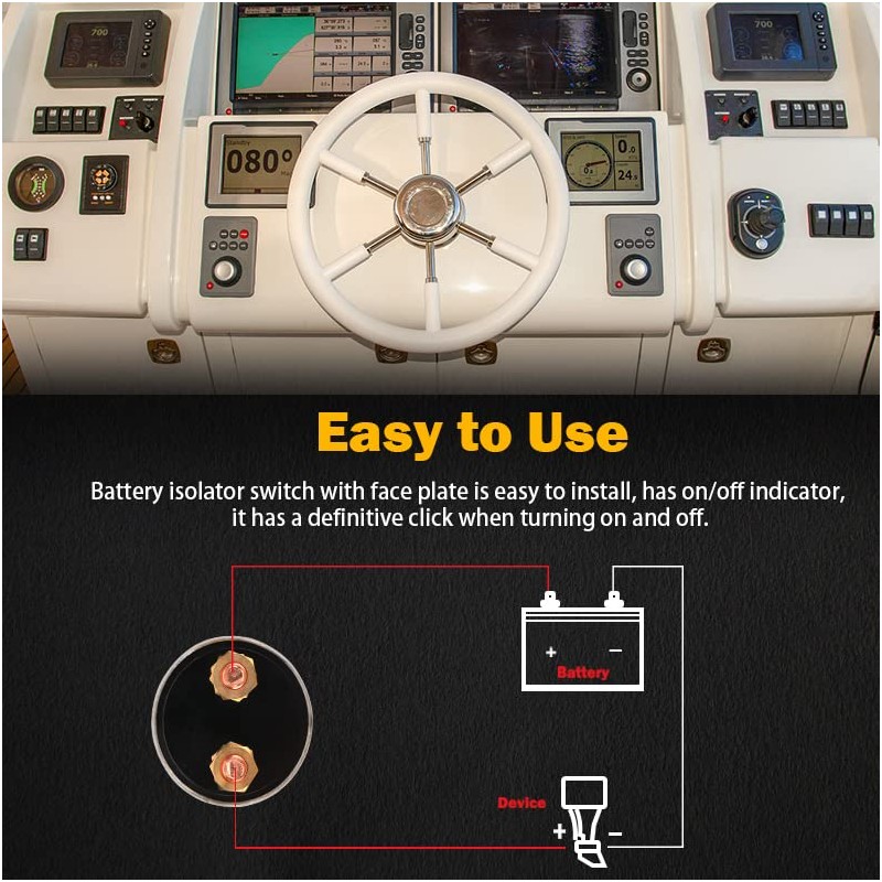12-48V Master Battery Disconnect Switch, High Current 200A Battery Power