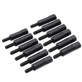 GSKMOTOR Black Valve Cover Bolt Set 12 PCS Valve Cover Hex Bolt Stud Nut Set Black Metal Replacement for F-ord SB 260 289 302 351W