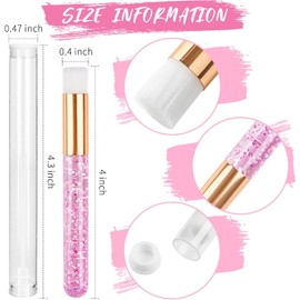TUZAZO Set De 40 Cepillos De Champú Rosa Para Pestañas - 20 Cepillos Limpiadores De Extensiones De Pestañas Con Purpurina Y Cristal, Con 20 Tubos De Viaje De Plástico - Cepillo De Limpieza Profunda De