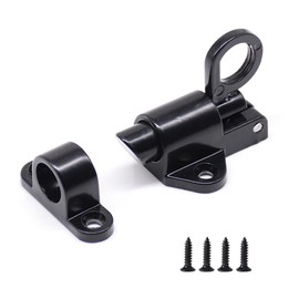 Spring Bounce Lock, 50mm/2 inch Automatic Spring Loaded Latches Stainless Steel Door Bolt Latch for Gate Window Cabinet Furniture，Black