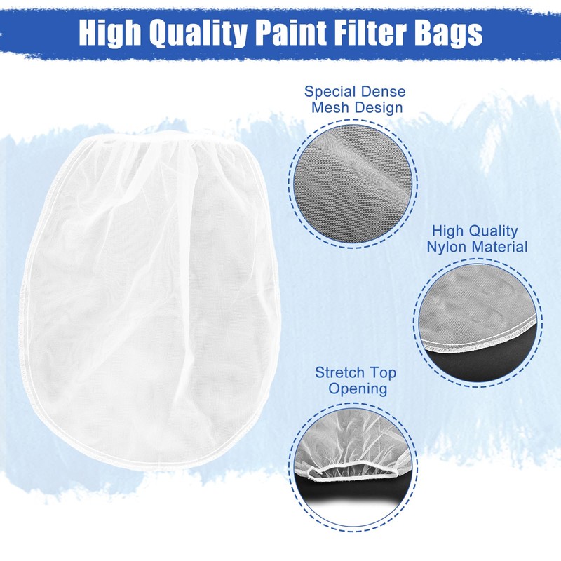 Paint Strainer Bag, 1 Gallon Paint Filter Strainer with Elastic