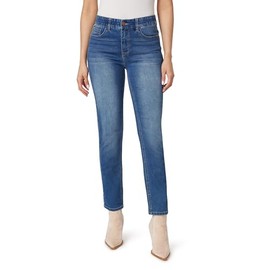 Angels Forever Young Women's 360 Sculpt Mid-Rise Straight Ankle Jeans, Pacific