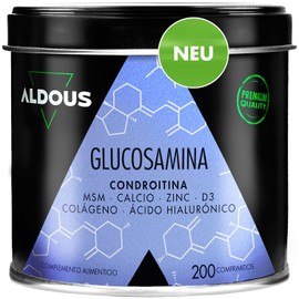 Glucosamine Chondroitin MSM | 200 Tablets | Collagen, Hyaluronic Acid, Zinc, Calcium and Vitamin D3 | Natural Anti-Inflammatory | For Bones and Joints | Plastic-Free