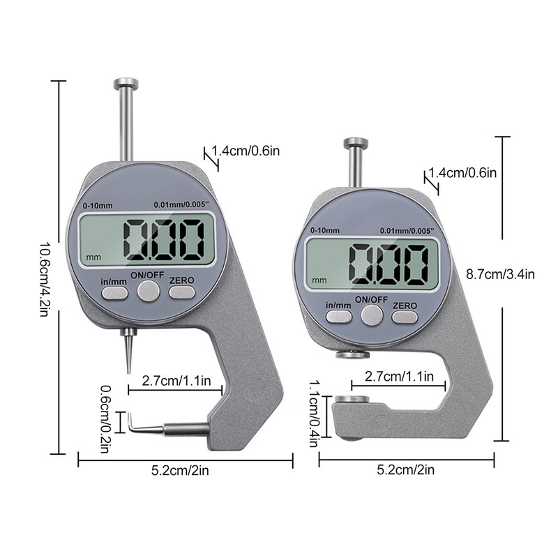 Digital Thickness Gauge LCD Display Electronic Caliper Measuring Tool 0-10mm