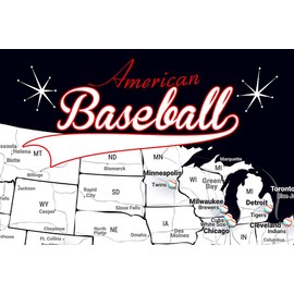 Baseball Stadium Map - Sports Gift for Baseball Fans