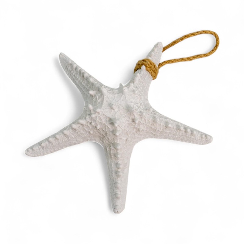künstlicher Seestern Hänger 22 x 22cm weiß Meeresdeko Mediterran Tisch-Deko