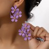 Big Purple Flower Earrings Boho Large Flower Hoops Earrings Love