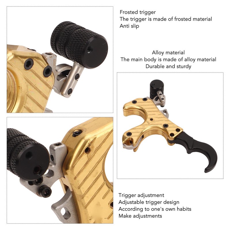 Bow Release Aids Aluminum Alloy Adjustable 4 Finger 360 Degree