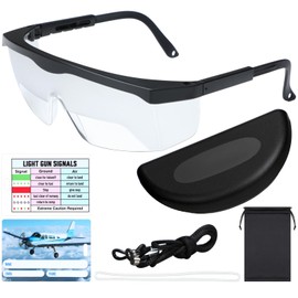 Saysurey Aviation Flight Training Glasses Adjustable View Limiting Goggles Device with Glasses Box and Tag(Clear)