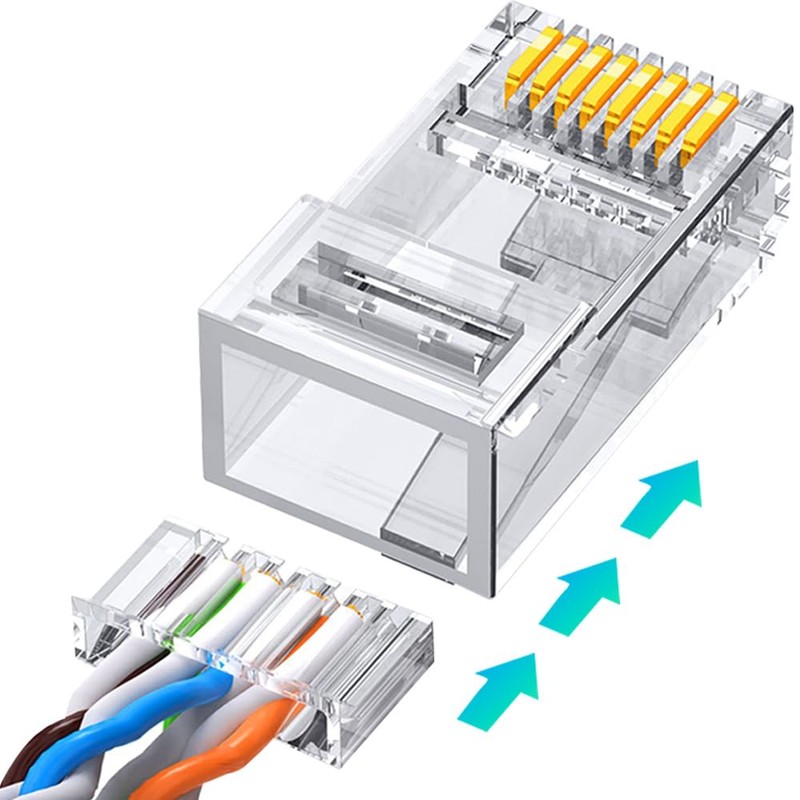 TSdrena RJ45 Connector Cat6A 100 pieces with Load Bar, Claw
