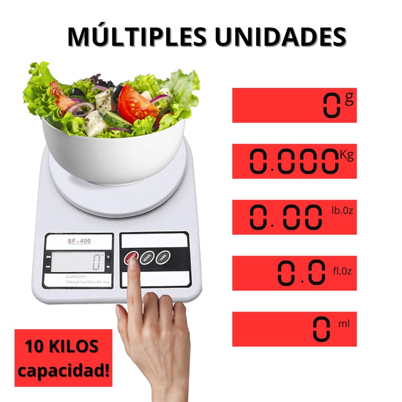 1 Báscula de Cocina Digital con Pilas incluidas, Bascula de