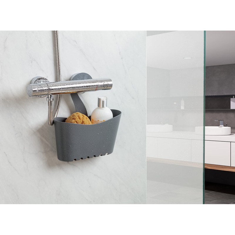 TATAY Shower Basket with Hooks, Polypropylene, Multi-Function Basket, Allows You