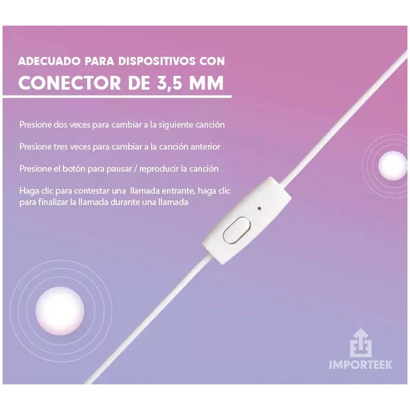 Importeek Audifonos Diadema Manos Libres Extra Bass Pc Laptop Celular