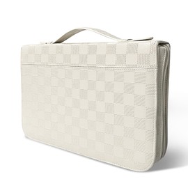 vhivhias Bible Cover Checkered for Women Large Size, Bible Case with Protective with Handle and Zippered Pocket Bible Accessories for Girls Boys Men Perfect Book Socks Covers Bible Carrying