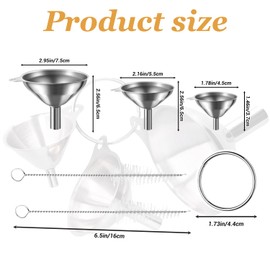 3pcs Funnel Set – Stainless Steel Funnels for Kitchen Use, Ideal for Liquids, Powders, and Spices
