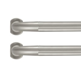 2 Pack 1Inch Diameter Wrap Around Curtain Rods, 84-120Inch Adjustable Length Room Darking Curtain Rods with Aluminum Finials and Brackets, Matte Nickel