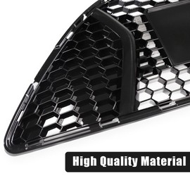PIT66 Front Bumper Center Grille Grill, Compatible with Ford Focus ST 2013 2014, Mesh Honeycomb Radiator Grill Insert Replace# CM5Z8200BA (Gloss Black)